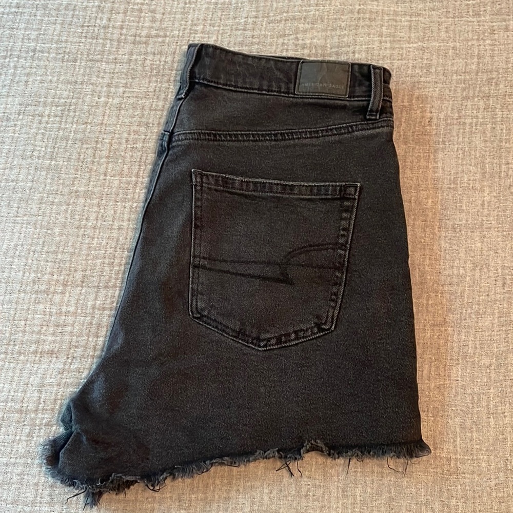 Black denim high waisted American Eagle shorts